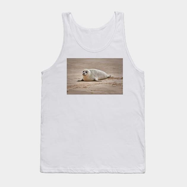 White common seal (Phoca vitulina) pup Tank Top by GrahamPrentice